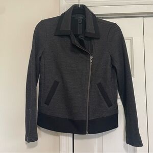 J.Crew Black Gray Wool Blend Offset Zipper Size 0